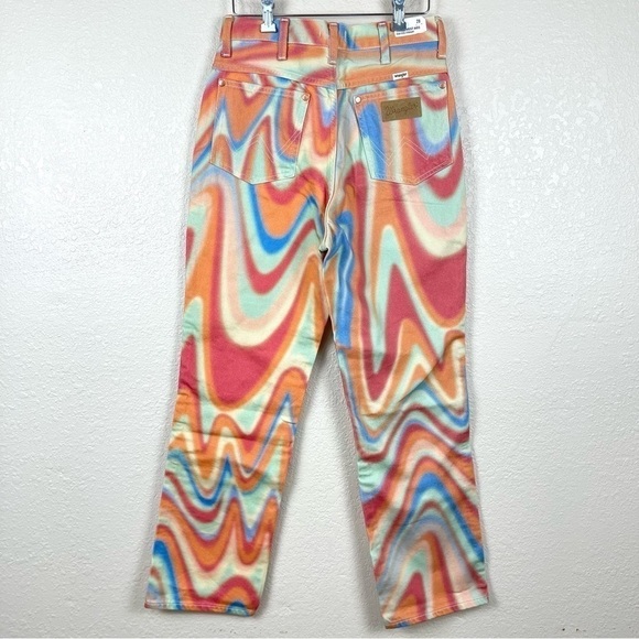 NWT Wrangler Wild West 603 High Rise Straight Rainbow Wave Jeans Sz 28X28 Women - Picture 6 of 15